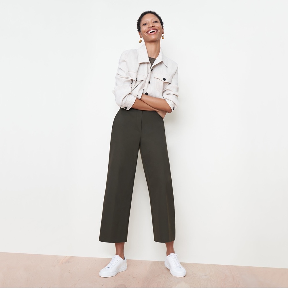 MM LAFLEUR The Anderson Pant Olive Green Cropped Wide Leg Pant Size 0 XS